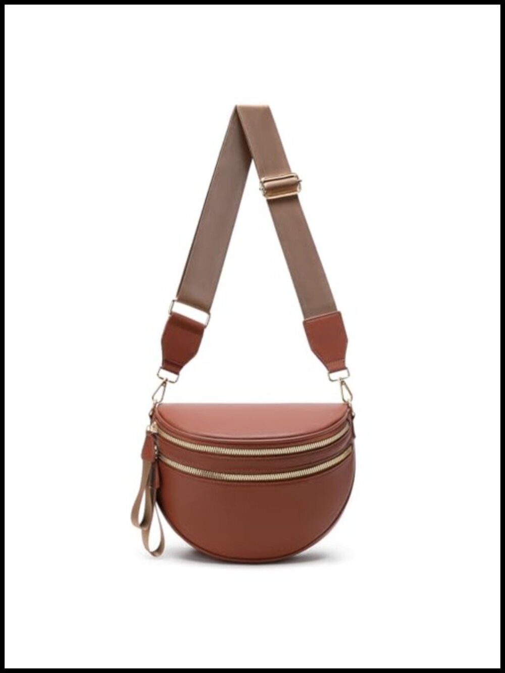 Expandable Crossbody Waist Pack PU Faux Leather Adjustable Strap Travel